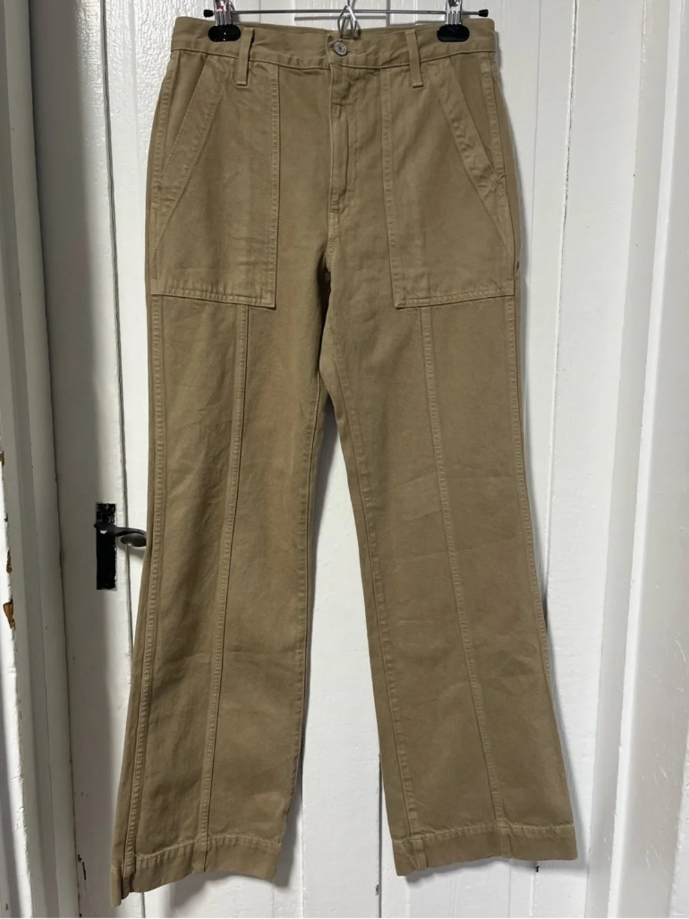 Trave Jacinda Full Wide Leg Wet Sand Tan Pant Made In USA Size 29